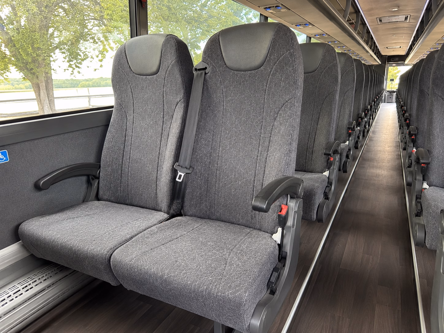 56 passenger charter bus inside