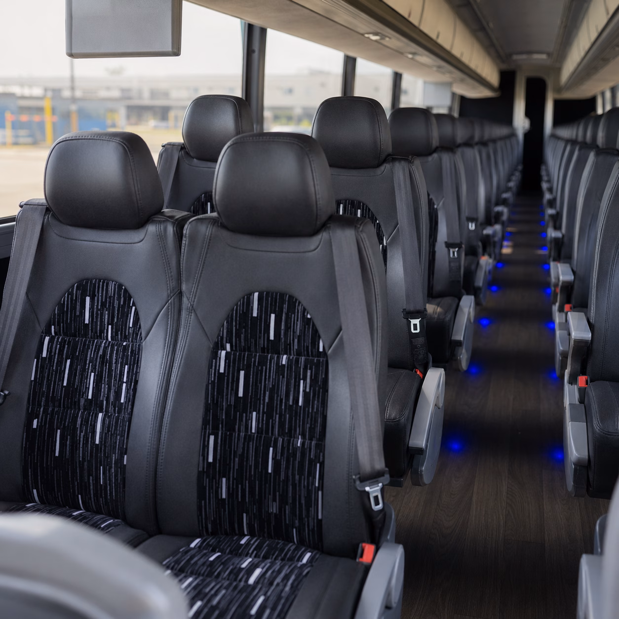 56 passenger charter bus interior