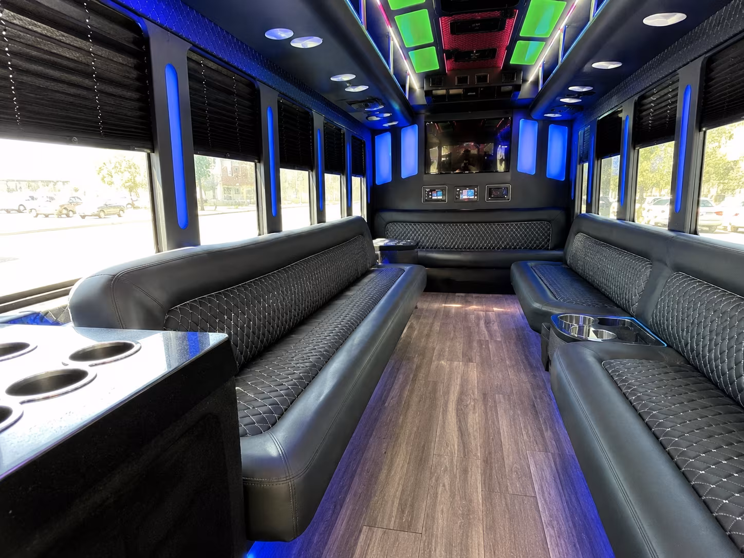 brandon 15 passenger party bus inside