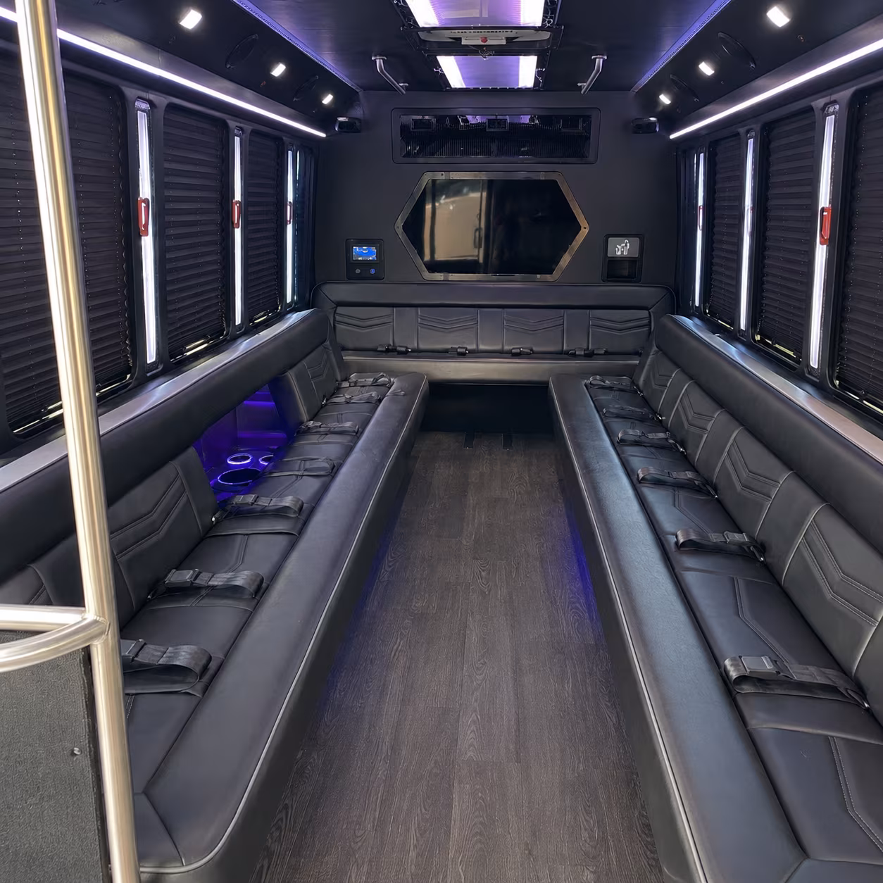 brandon 18 passenger party bus interior