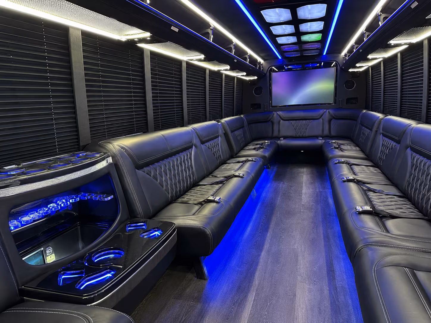 brandon 20 passenger party bus inside