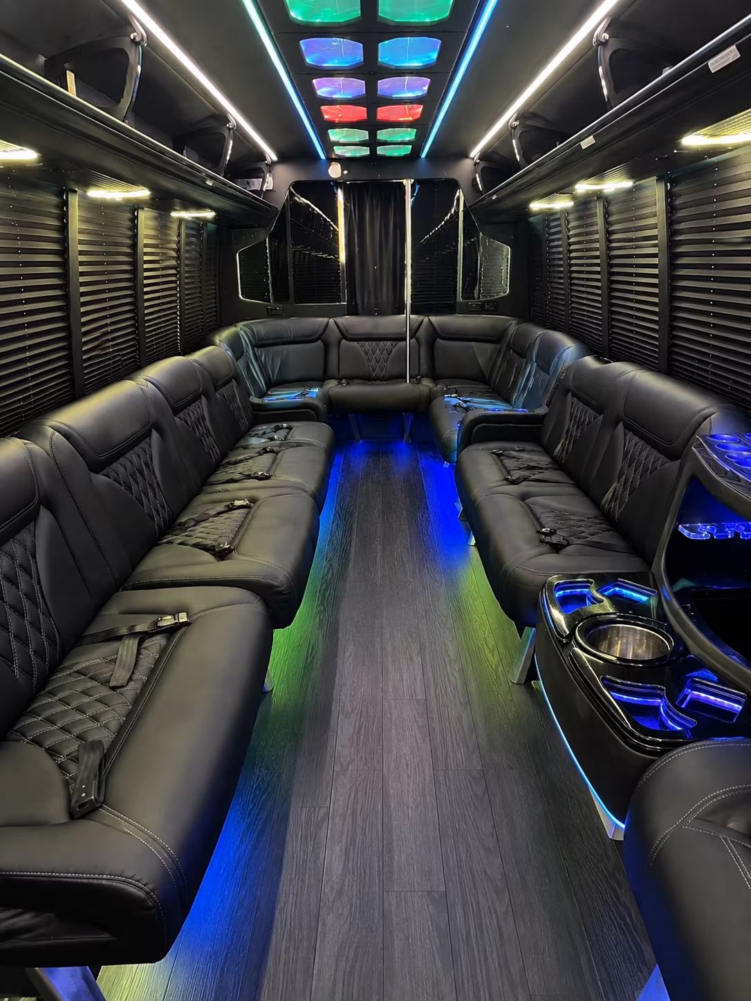 brandon 20 passenger party bus interior