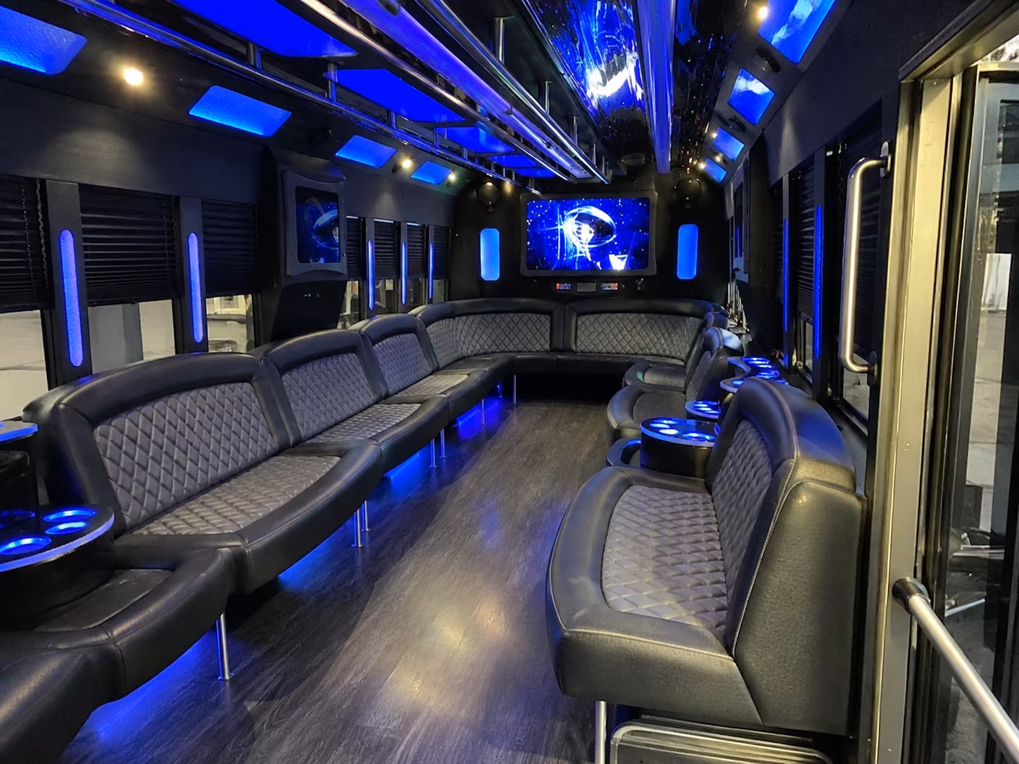 brandon 28 passenger party bus interior