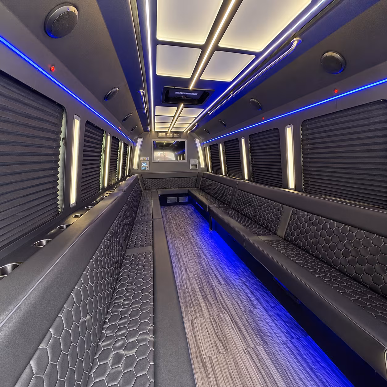 brandon 30 passenger party bus interior