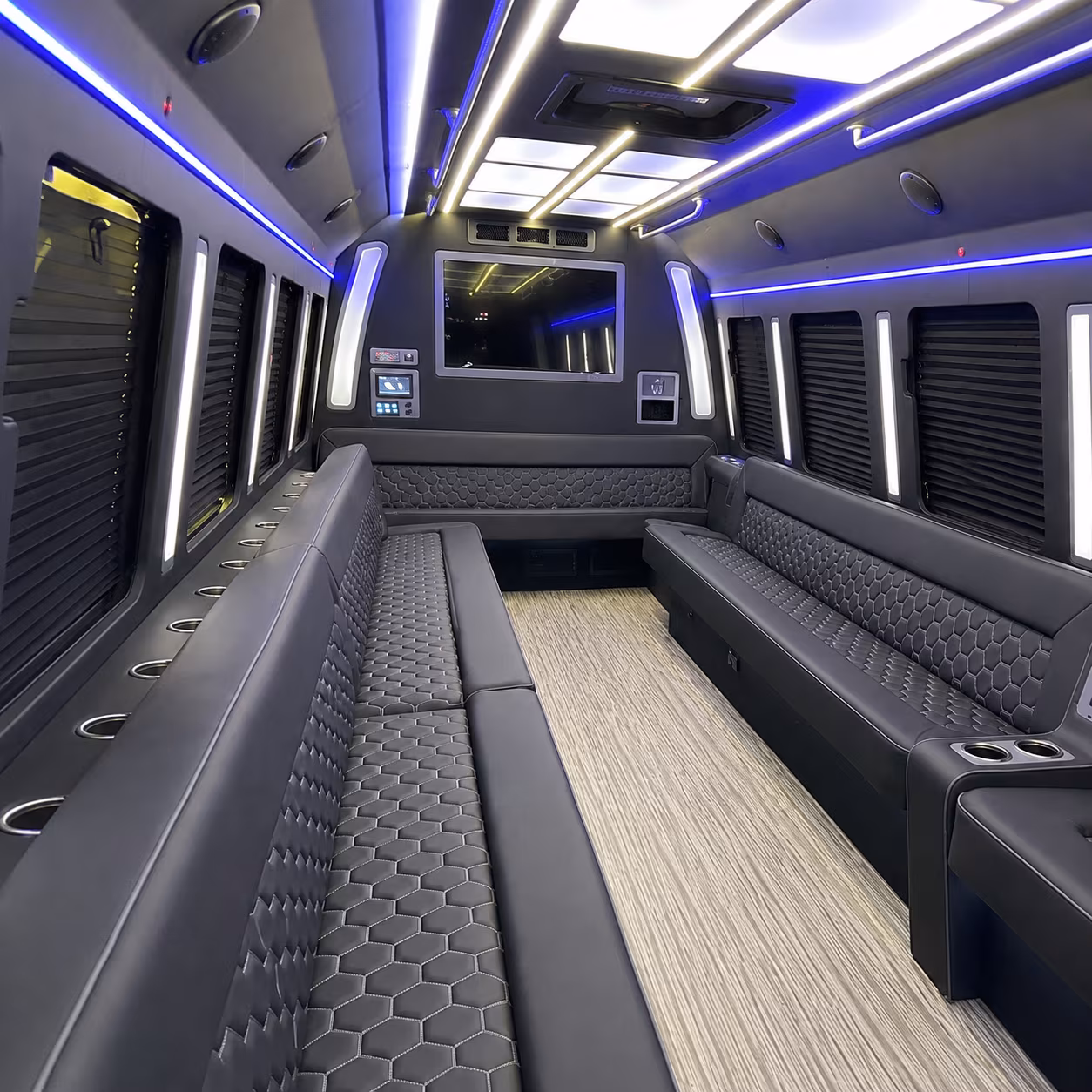 brandon 40 passenger party bus inside