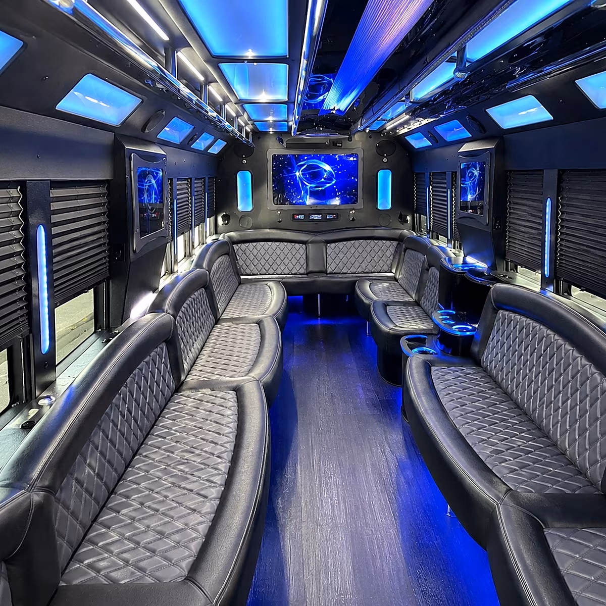brandon 50 passenger party bus interior