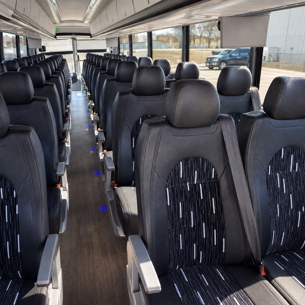 brandon charter bus rental interior