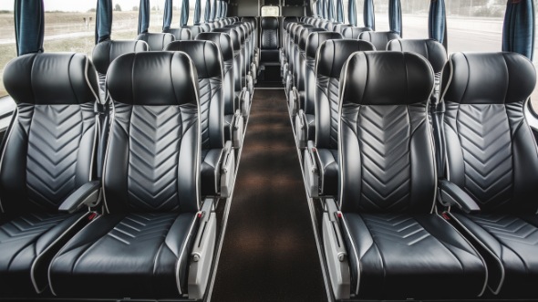 55 passenger charter bus inside largo