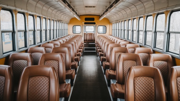 brandon school bus rental interior