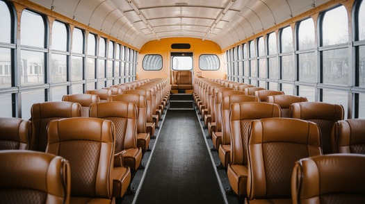 school bus rental interior